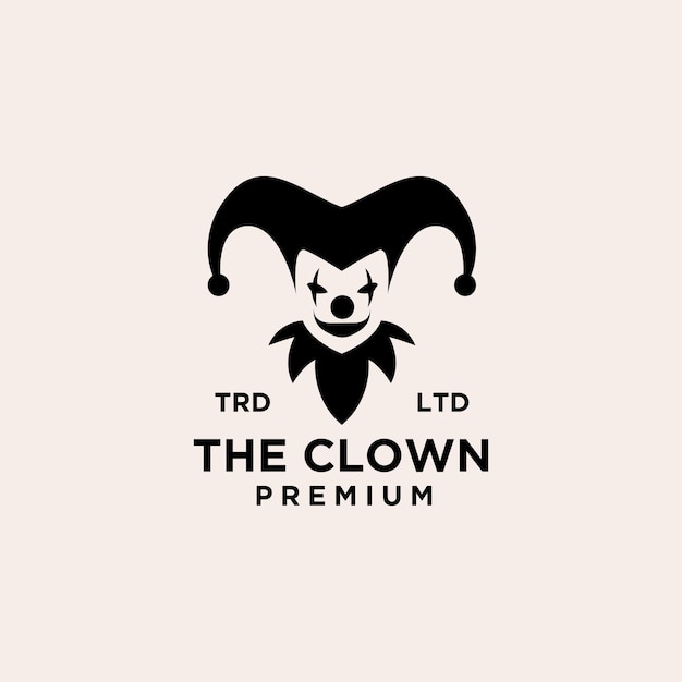 Premium clown joker logo icon design vector illustration