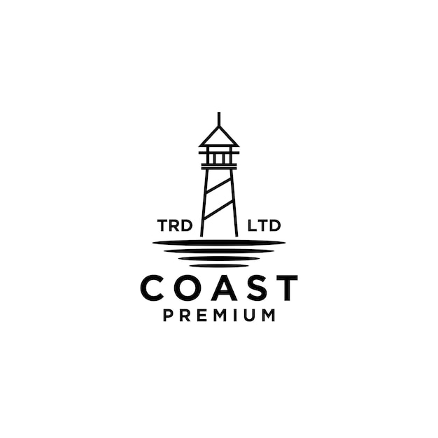 Premium Coast with ocean vector black logo design