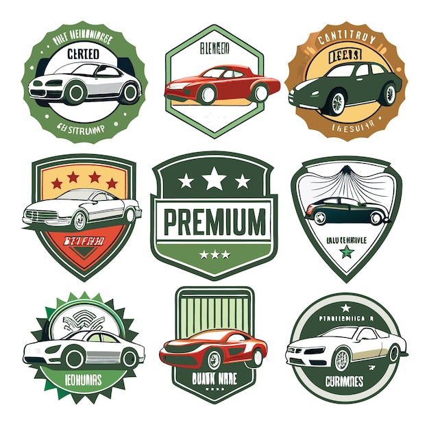 Vector premium collection car label design