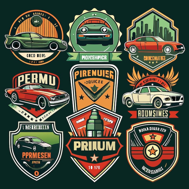 premium collection car label design