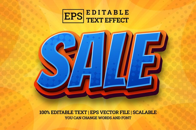 premium comic sale 3d editable text style effect