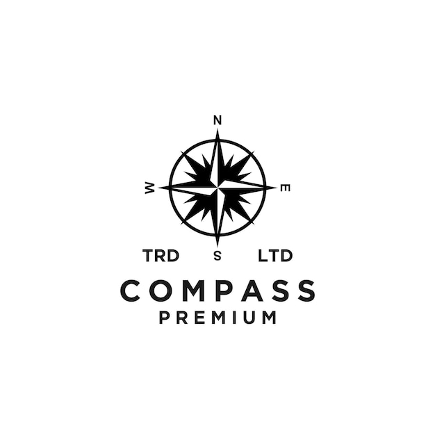 Premium compass vector black logo icon design