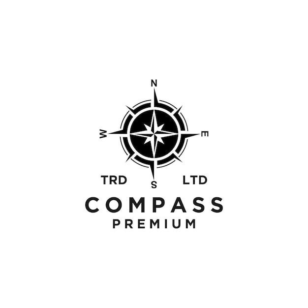 Premium compass vector black logo icon design