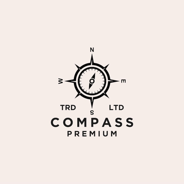 Premium compass vector black logo icon design