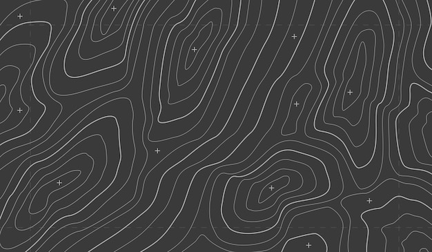 Vector premium contour line topographic map concept geography terrain monochrome vector