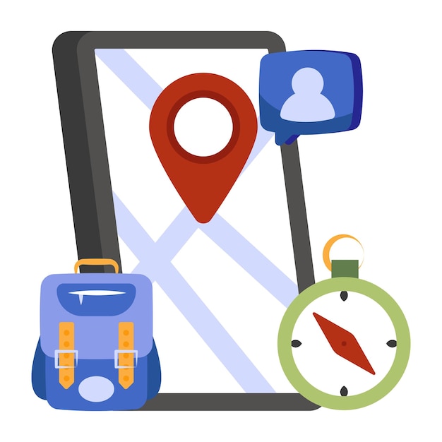 Vector premium design icon of mobile map