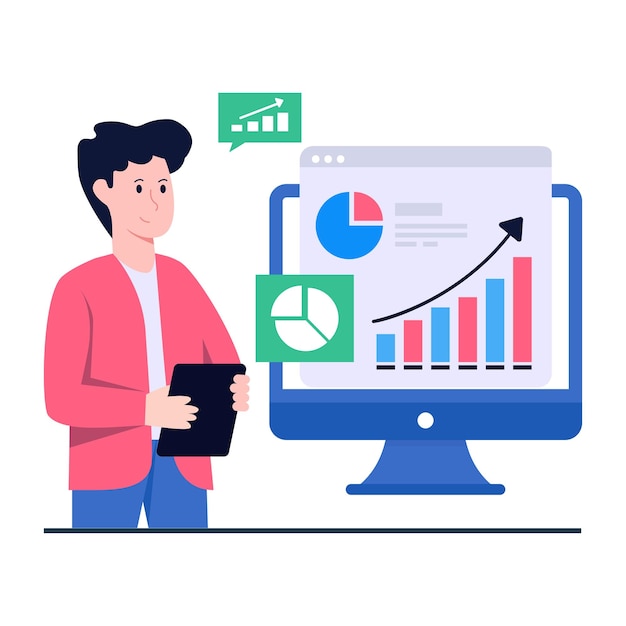 Premium design illustration of online data analyst