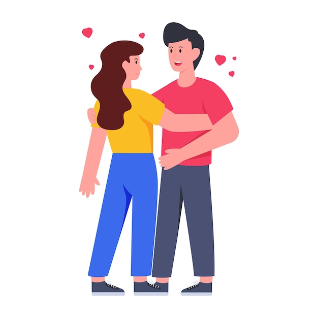 A premium design vector of romantic couple