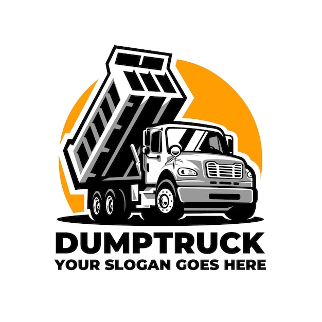 Premium Dump Truck Moving Truck Vector Silhouette Isolated