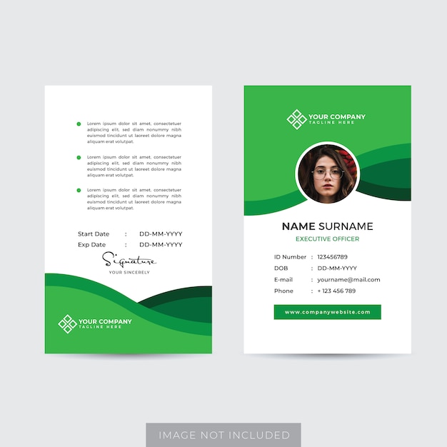 Premium Employee ID Card Template Vector