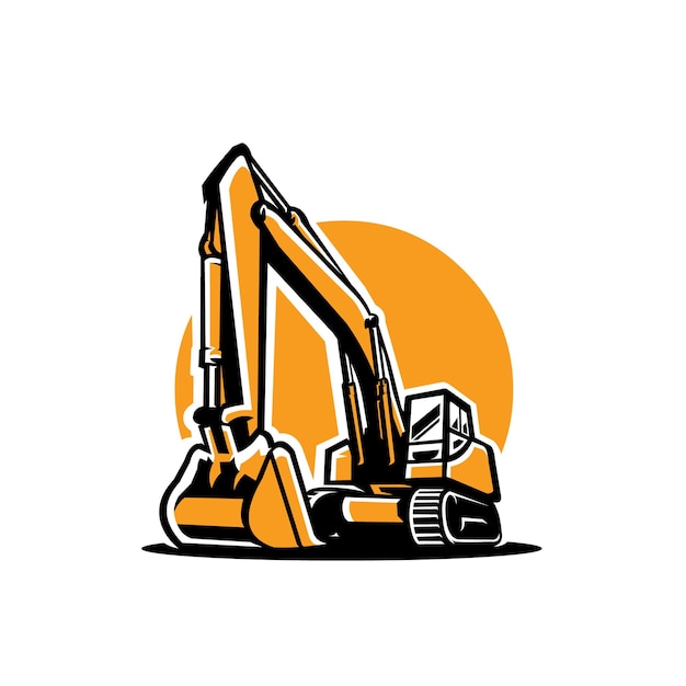 Premium Excavating Land Clearing Constructing Vector Illustration