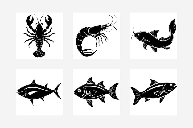 Premium Fish Bundle Silhouette Vector Art Collection