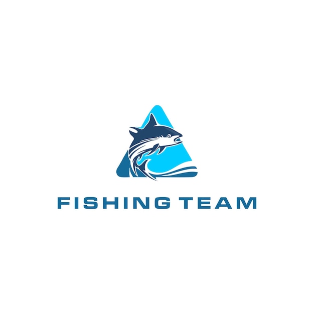 Premium fish and fishing logo design template Premium Vector