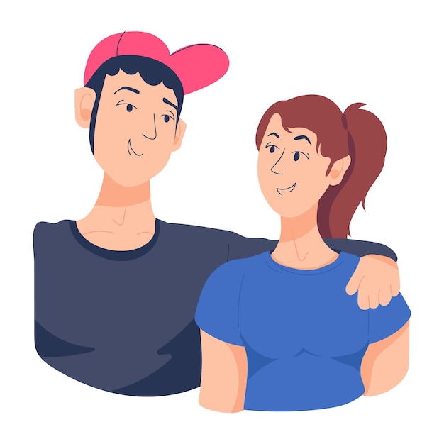 Premium flat illustration of couple