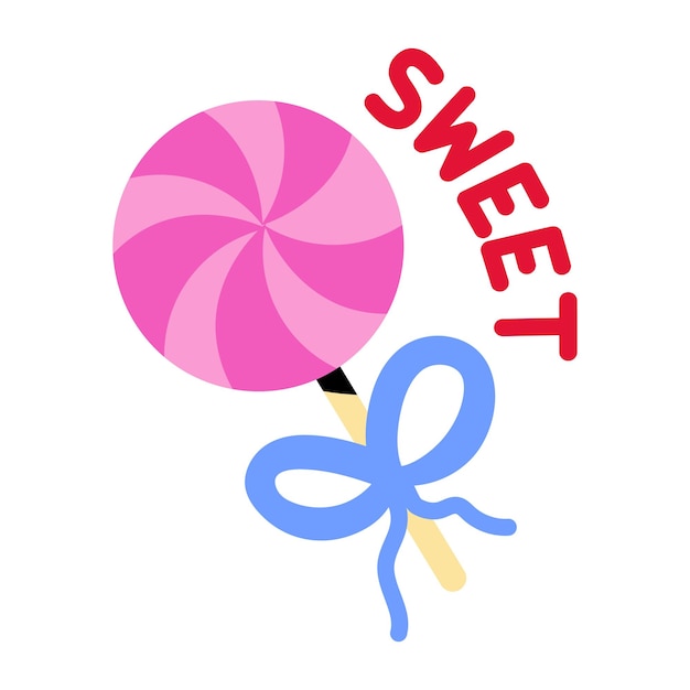 Premium flat sticker design of lollipop