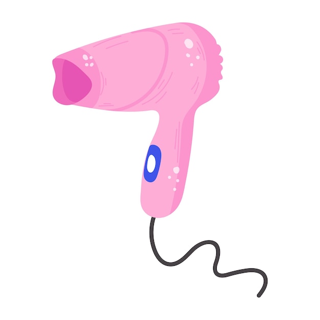 Premium flat sticker icon of hair dryer