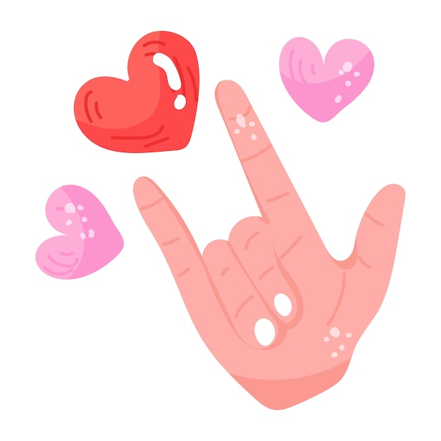 Premium flat sticker of love rock