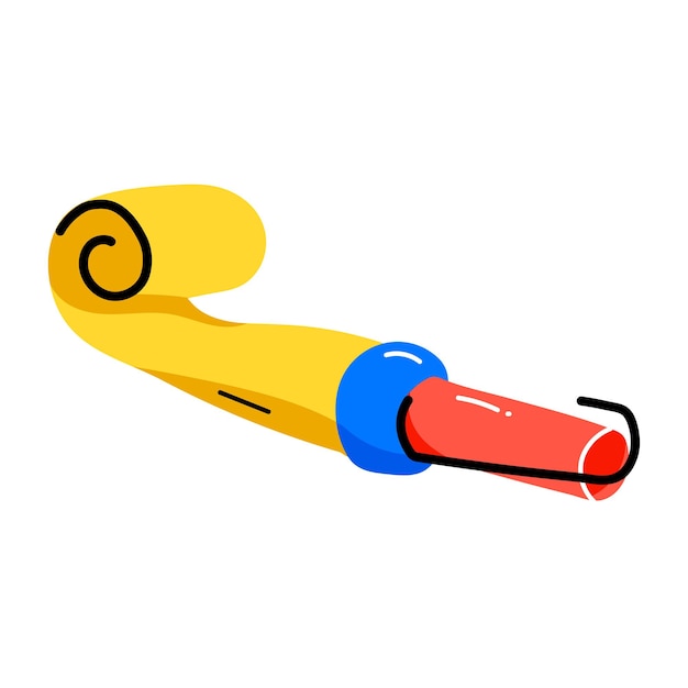 Premium flat sticker of party blower