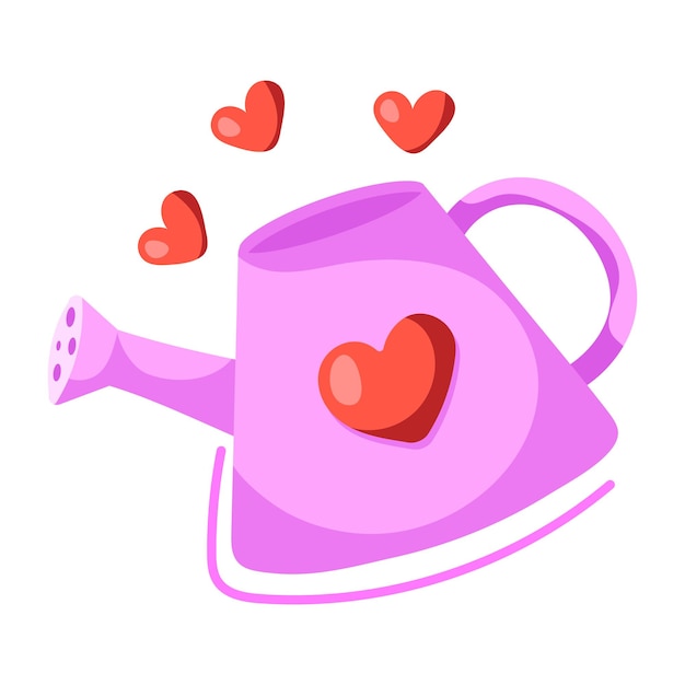 Premium flat sticker of watering can