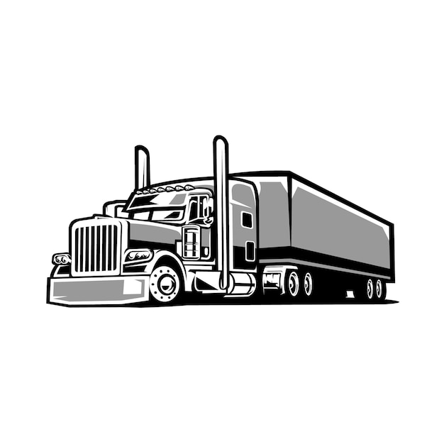 Premium freight semi truck 18 wheeler vector isolated