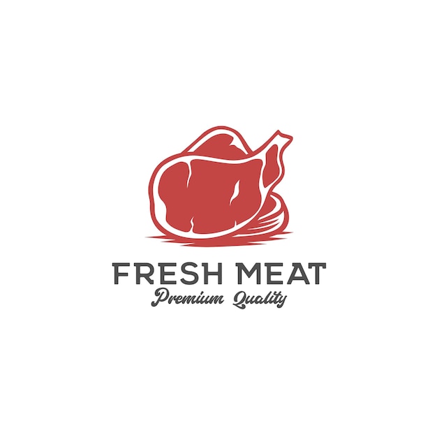 Premium and fresh meat logo design