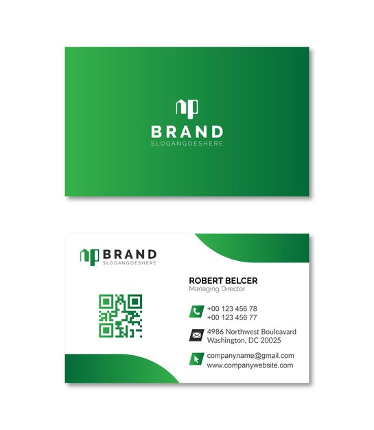 Premium green gradient business card