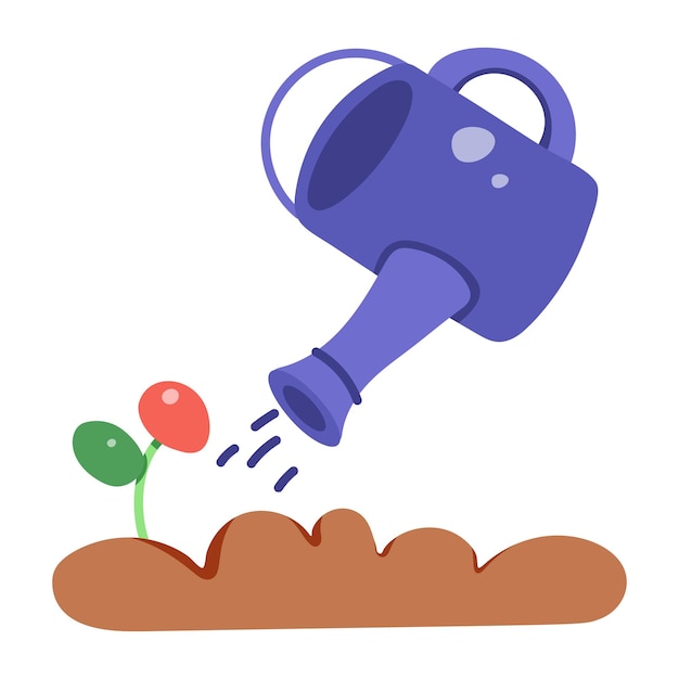 Premium hand drawn icon of watering can