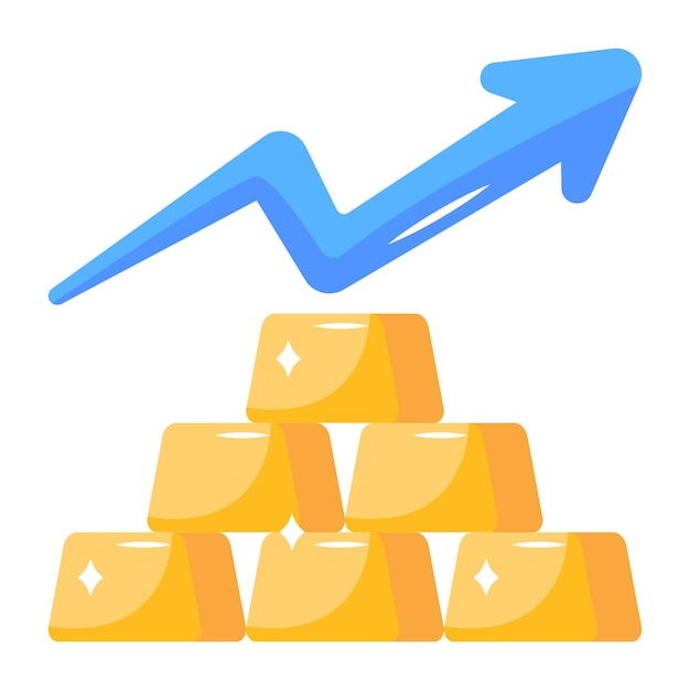 Premium icon of growth analysis in flat style