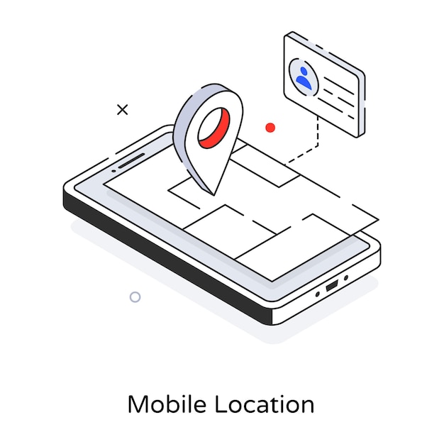 Premium isometric icon of mobile location