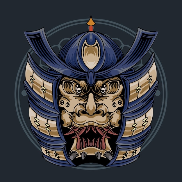 Premium Japanese Samurai vector illustration tshirt design