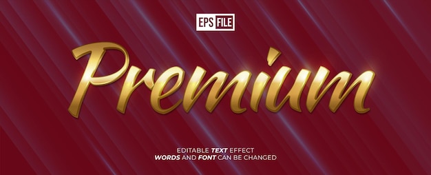 Premium lettering gold editable text 3d font style