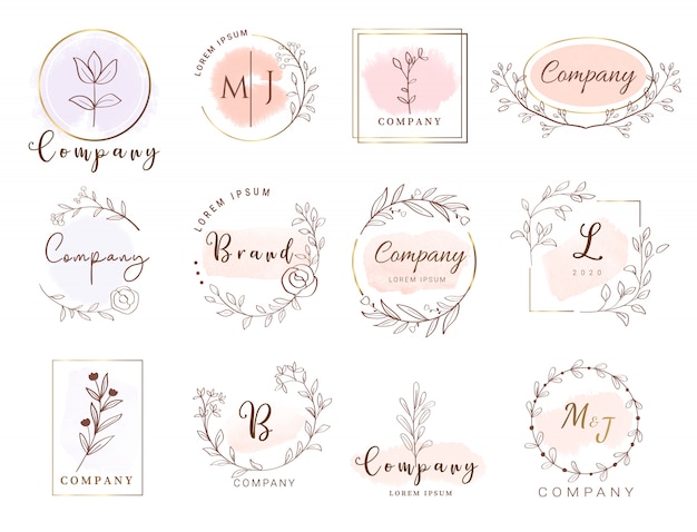 premium logo template watercolor style