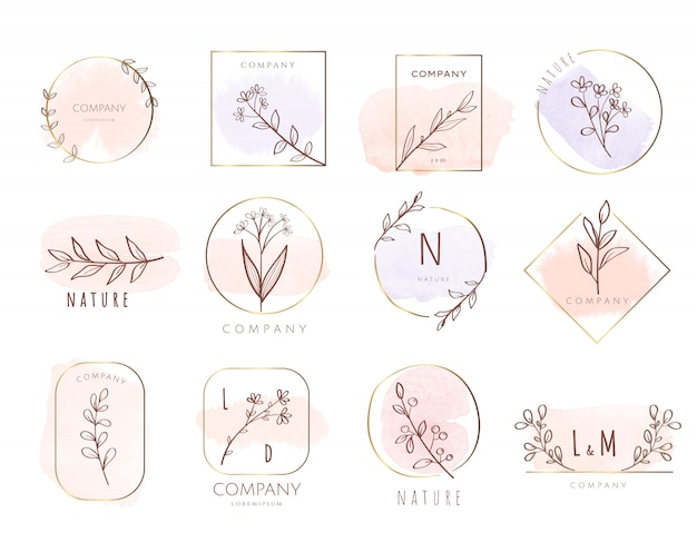 premium logo template watercolor style