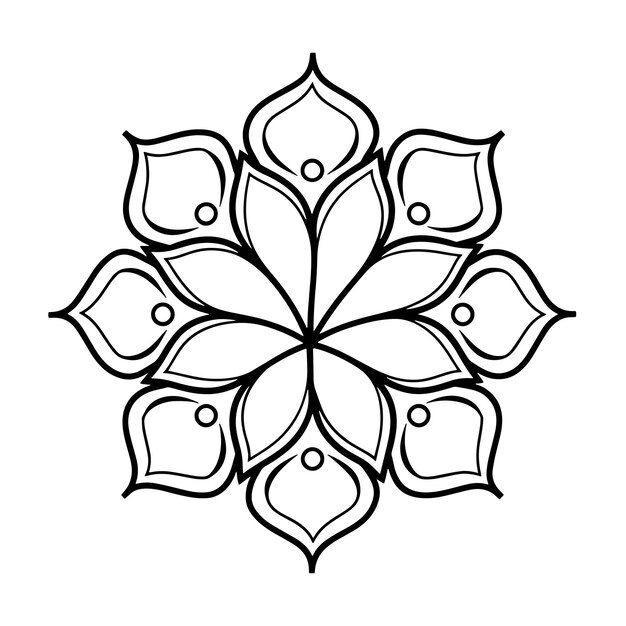 Vector premium mandala template with flower design