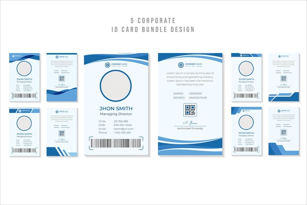 Premium Modern corporate ID Card design bundle Vector file.