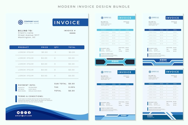 Premium Modern corporate Invoice design bundle Vector file.