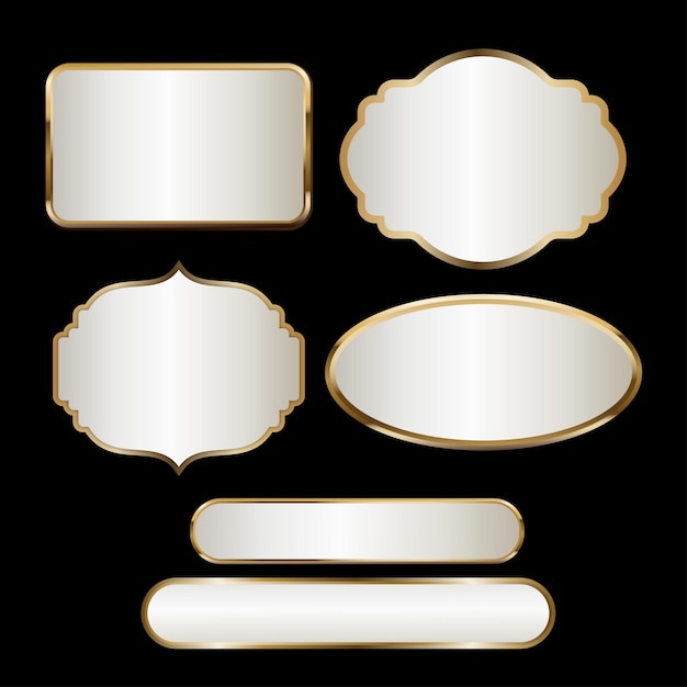 Premium pearl white and golden labels collection