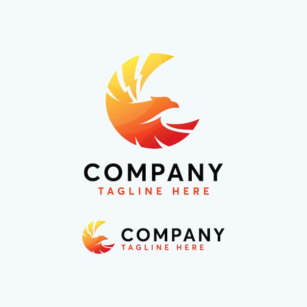 Premium Phoenix eagle hawk logo design template