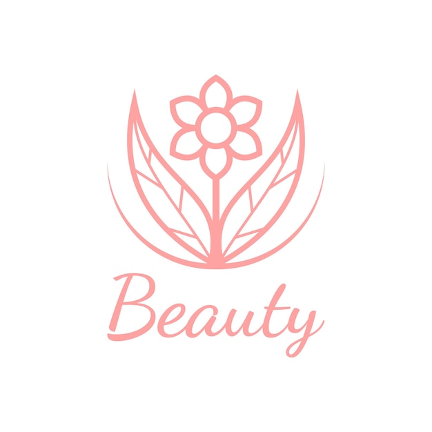 Premium pink flower logo