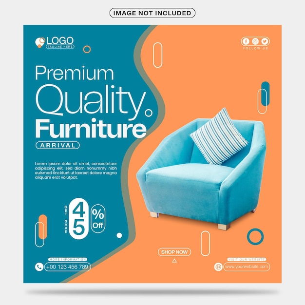 Premium Quality Furniture Arrival Social Media Post Template Design