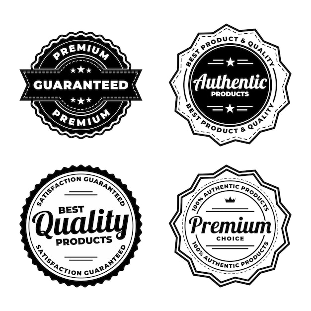 premium quality label badge vector set