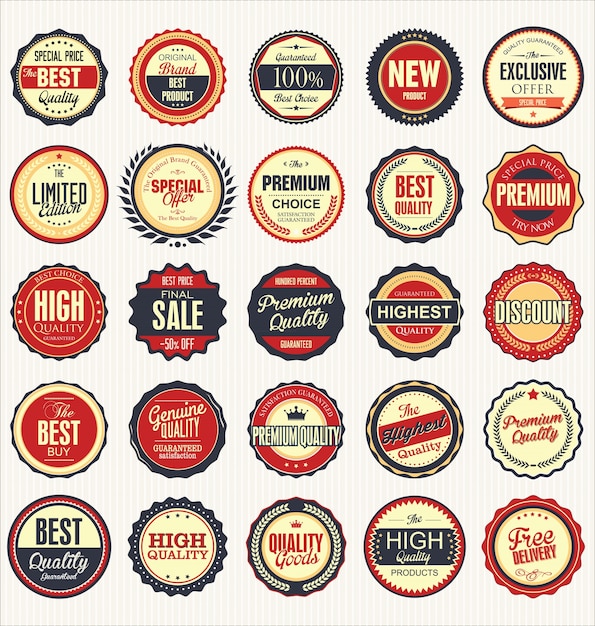 Premium quality retro labels collection