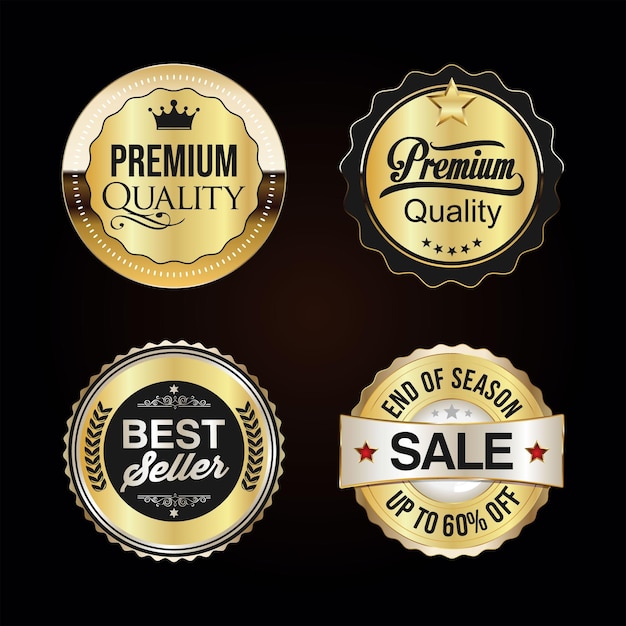 Premium quality retro vintage black and white badge