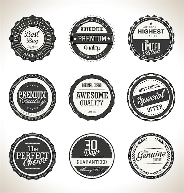  Premium quality retro vintage labels collection