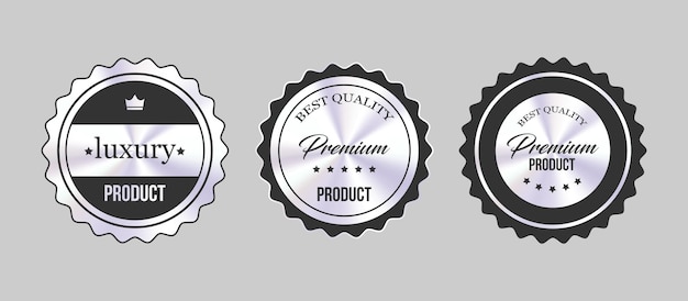 Vector premium quality and sale badges vector set