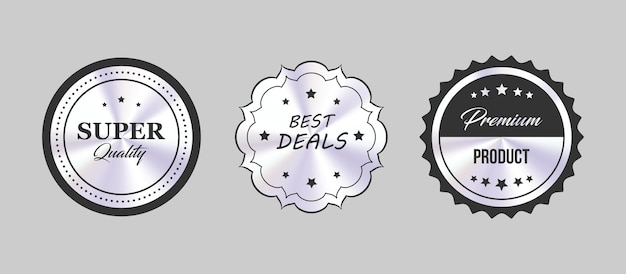 Vector premium quality and sale badges vector set