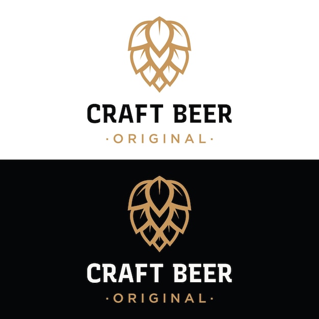 Premium quality vintage craft beer logo template design For badges emblems beer companies bars taverns