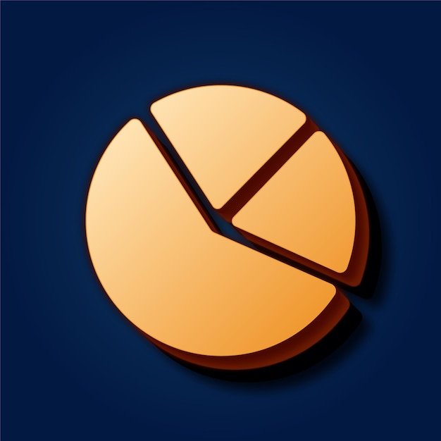 Premium Rich Blue Background Featuring Sophisticated Gold Pie Chart Icon