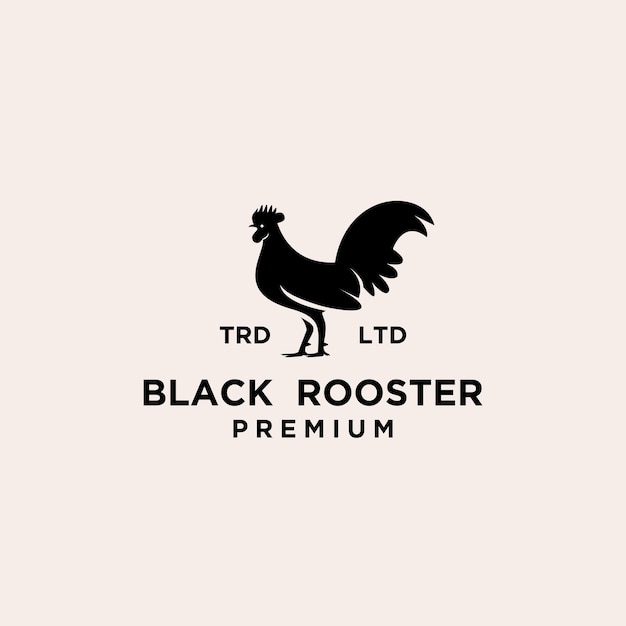 Premium Rooster black logo design