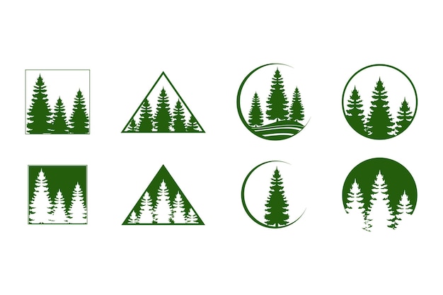 Premium Set of pines logo design